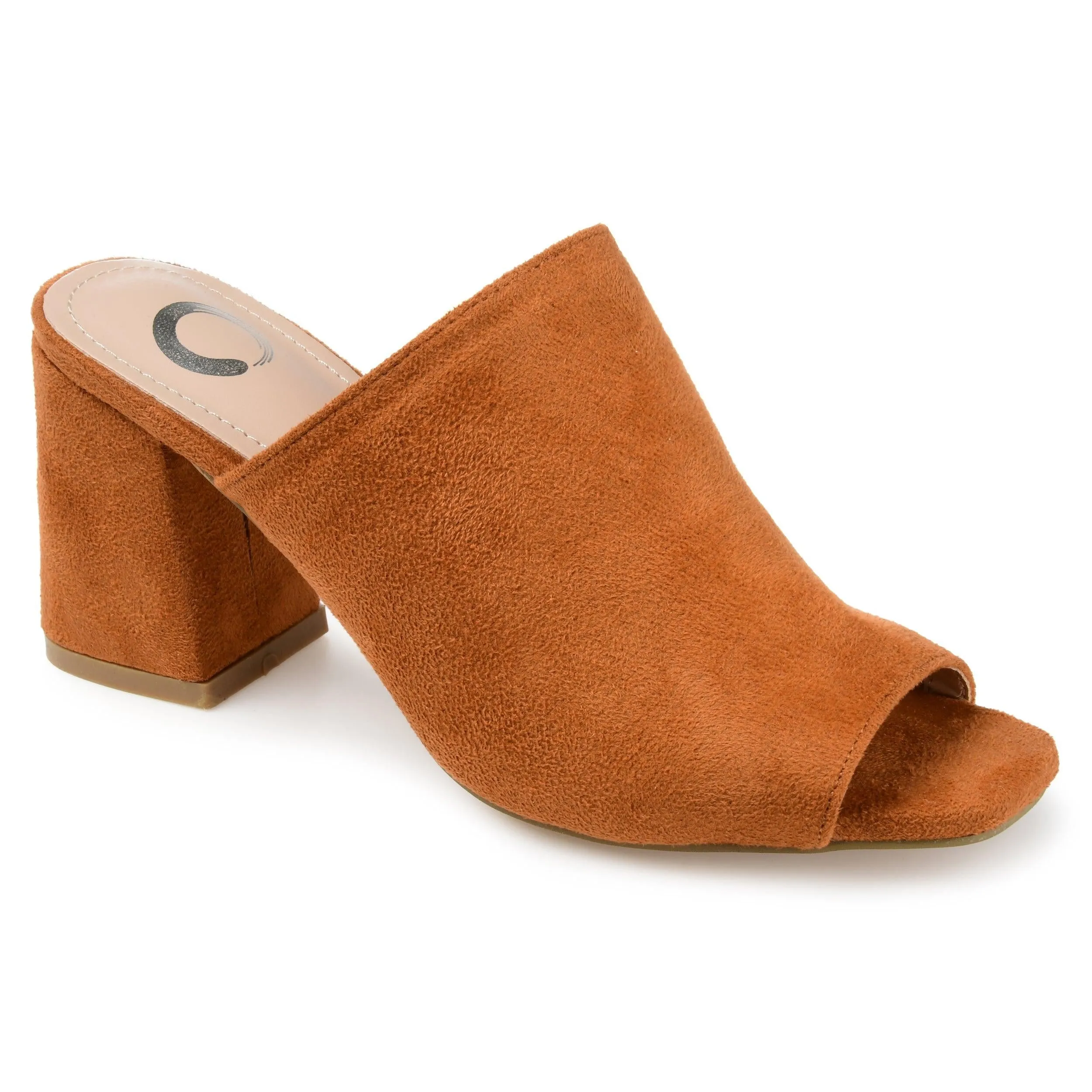 ADELAIDE MULE BLOCK HEELS IN FAUX SUEDE