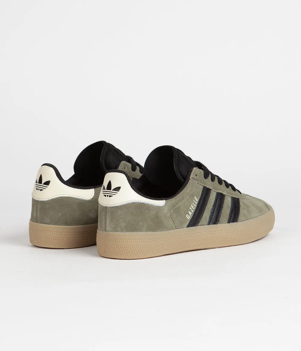 Adidas Gazelle ADV Shoes - Olive Strata / Core Black / Ecru Tint