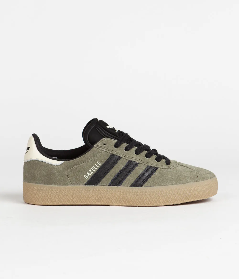 Adidas Gazelle ADV Shoes - Olive Strata / Core Black / Ecru Tint