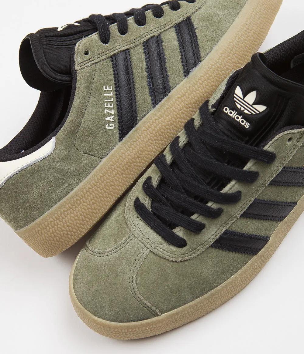 Adidas Gazelle ADV Shoes - Olive Strata / Core Black / Ecru Tint