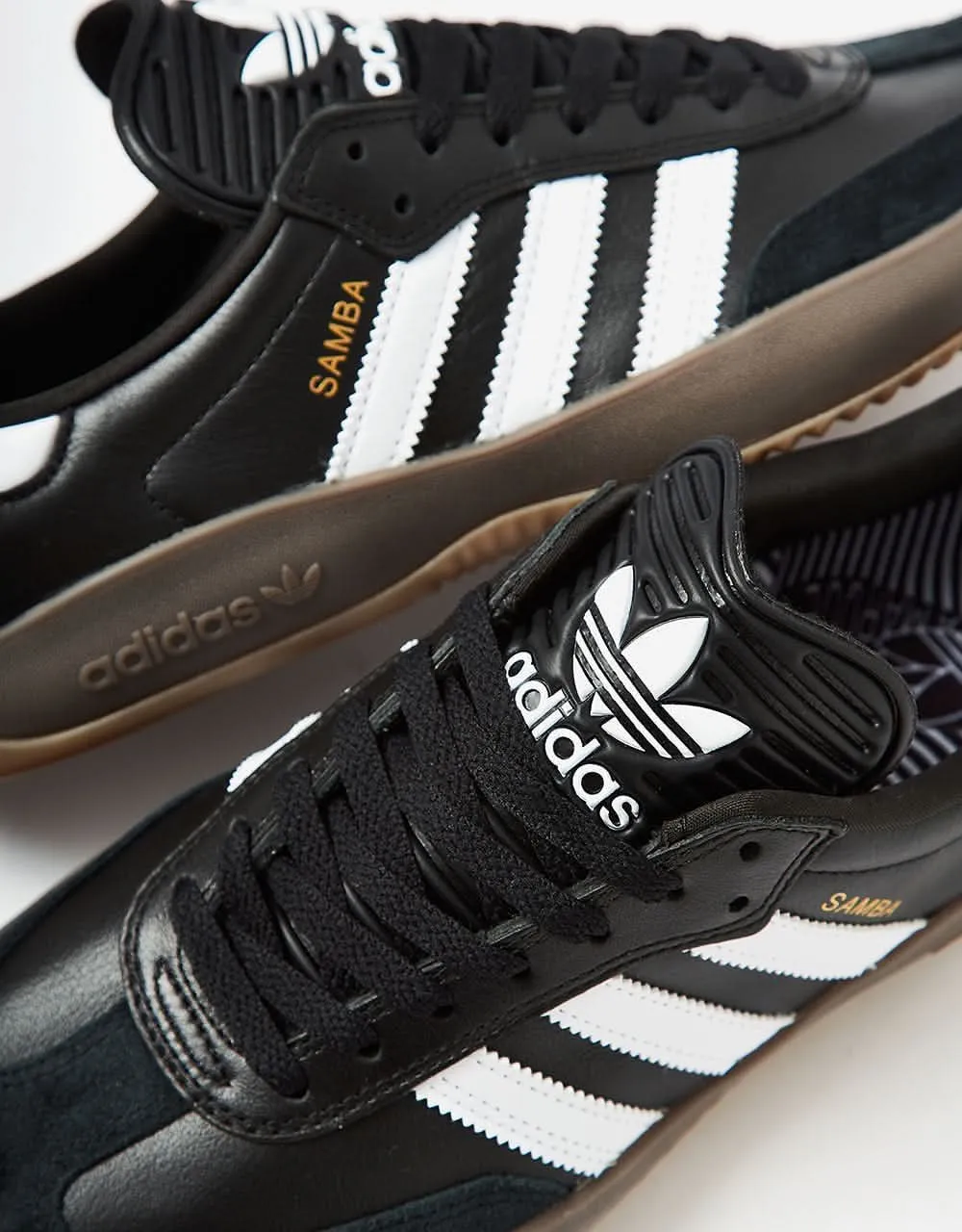 adidas Puig Samba Skate Shoes - Black/Gum/Gold Metallic