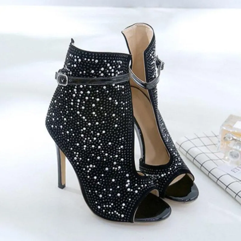 Amozae-Woman Pumps   Stiletto High Heels Ladies Sandals Peep Toe Buckle Strap Spring Summer Shoes Fashion Party Plus Size