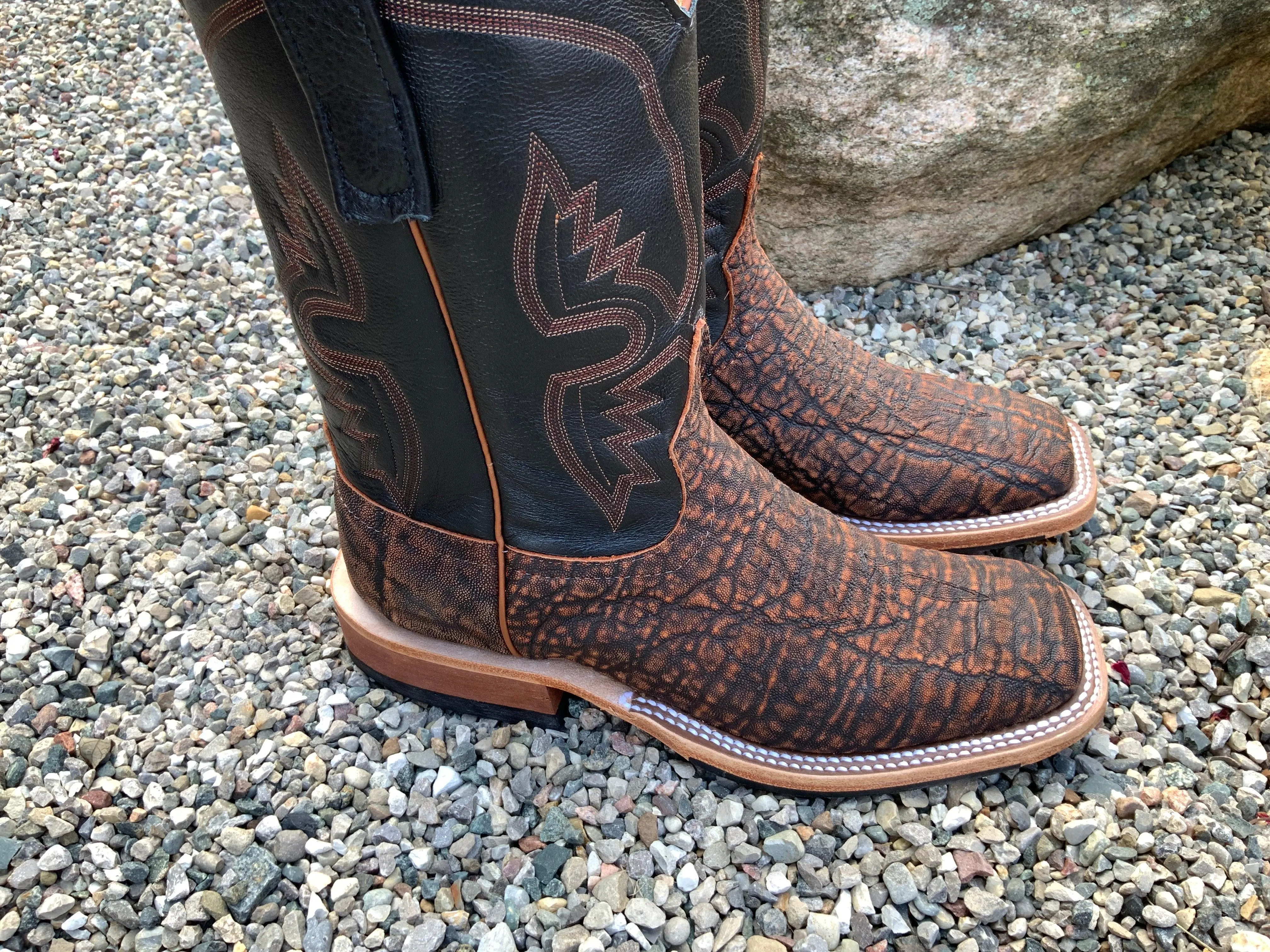 Anderson Bean Men's 10" Rust Safari Elephant Square Toe Cowboy Boots 332205