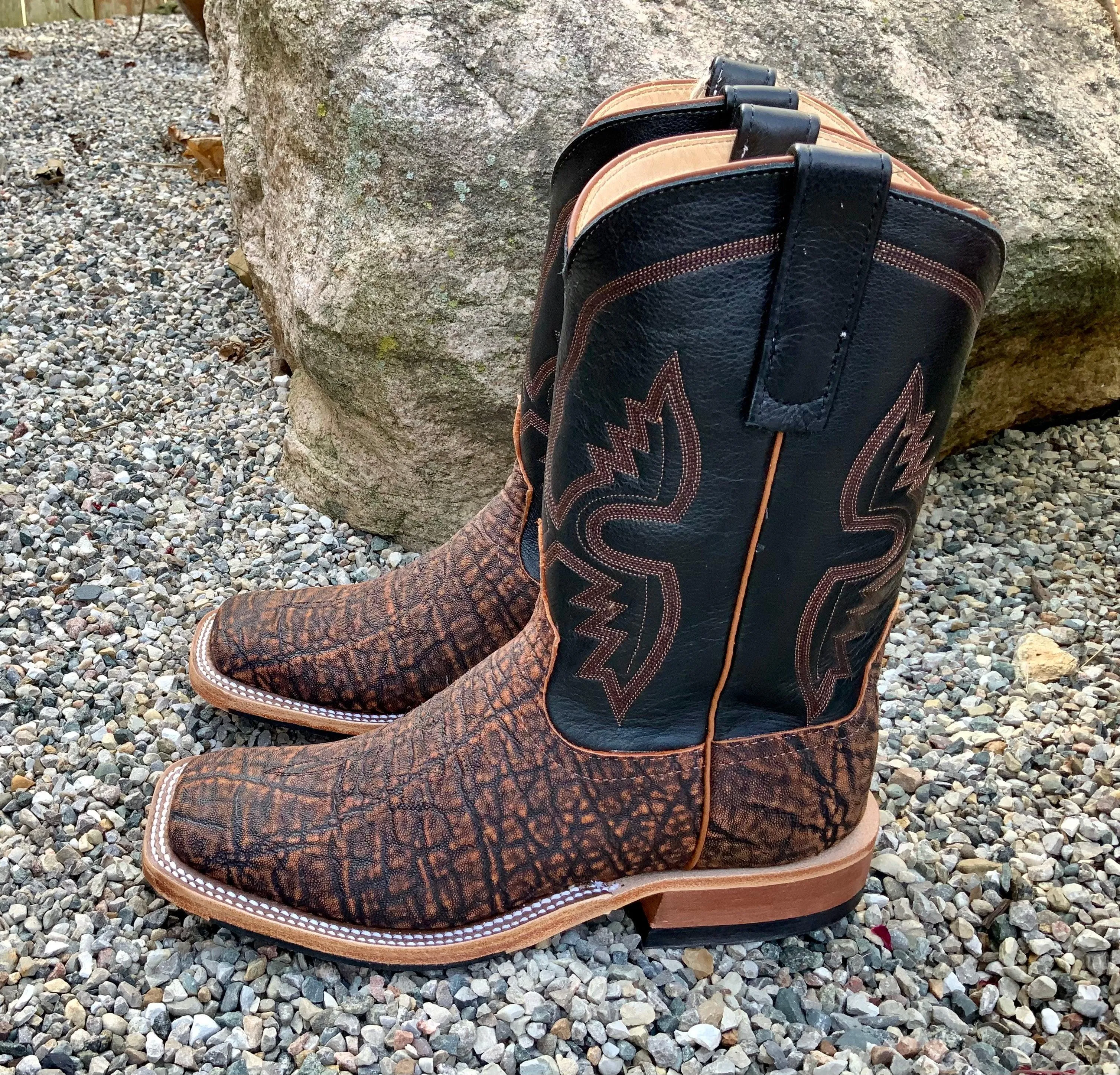 Anderson Bean Men's 10" Rust Safari Elephant Square Toe Cowboy Boots 332205