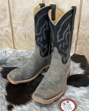 Anderson Bean Men's Stone Waxy Kudu & Black Suave Square Toe Cowboy Boots 333580