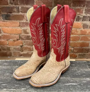 Anderson Bean Men's Tan Washed Shoulder/Red Fools Cutter Toe Cowboy Boots 335678