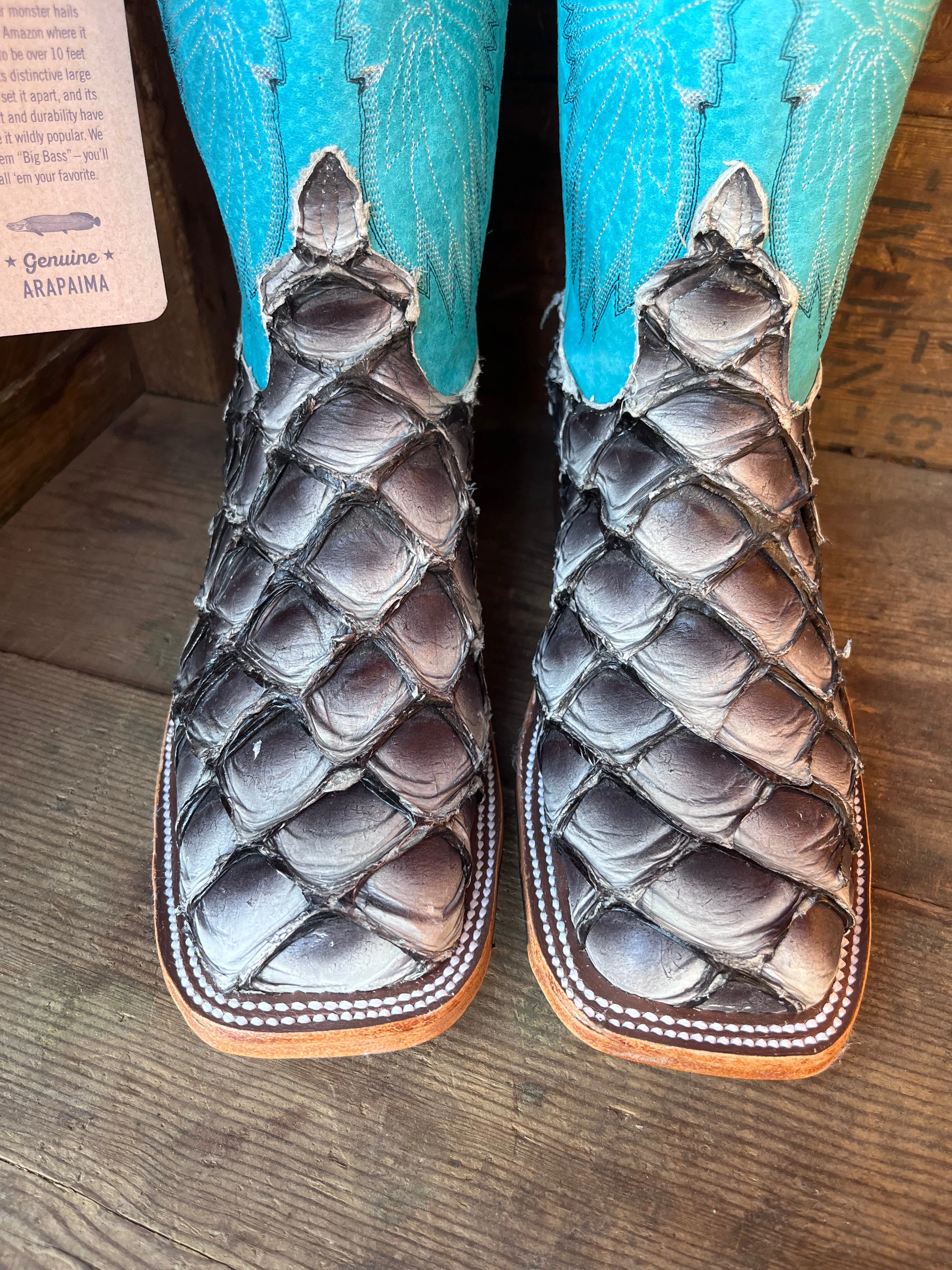 Anderson Bean Women's Fifty Shades Big Bass Arapaima 10" Square Toe Cowgirl Boots 339590