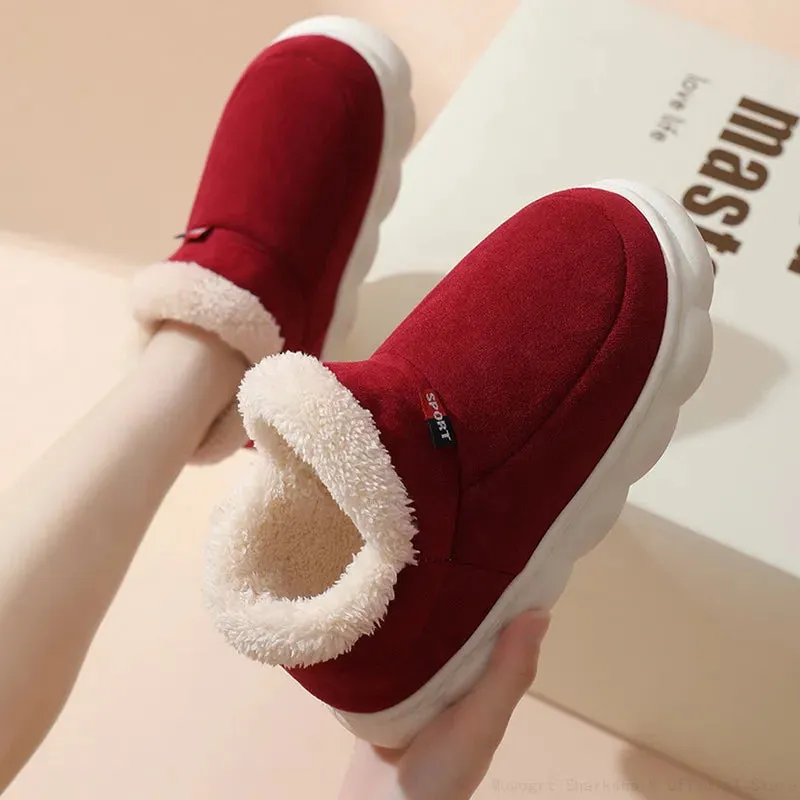 Ashore Shop 2023 Women Winter Boots Slippers Thickening Plush Warm Snow Boot