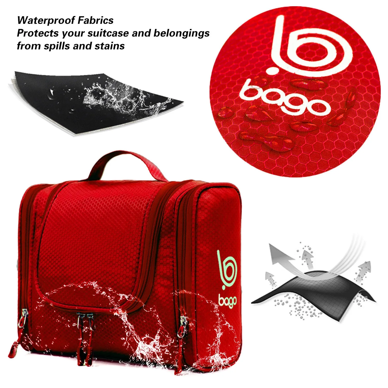 Bago Hanging Toiletry Bag For Women & Men - Travel Bags for Toiletries