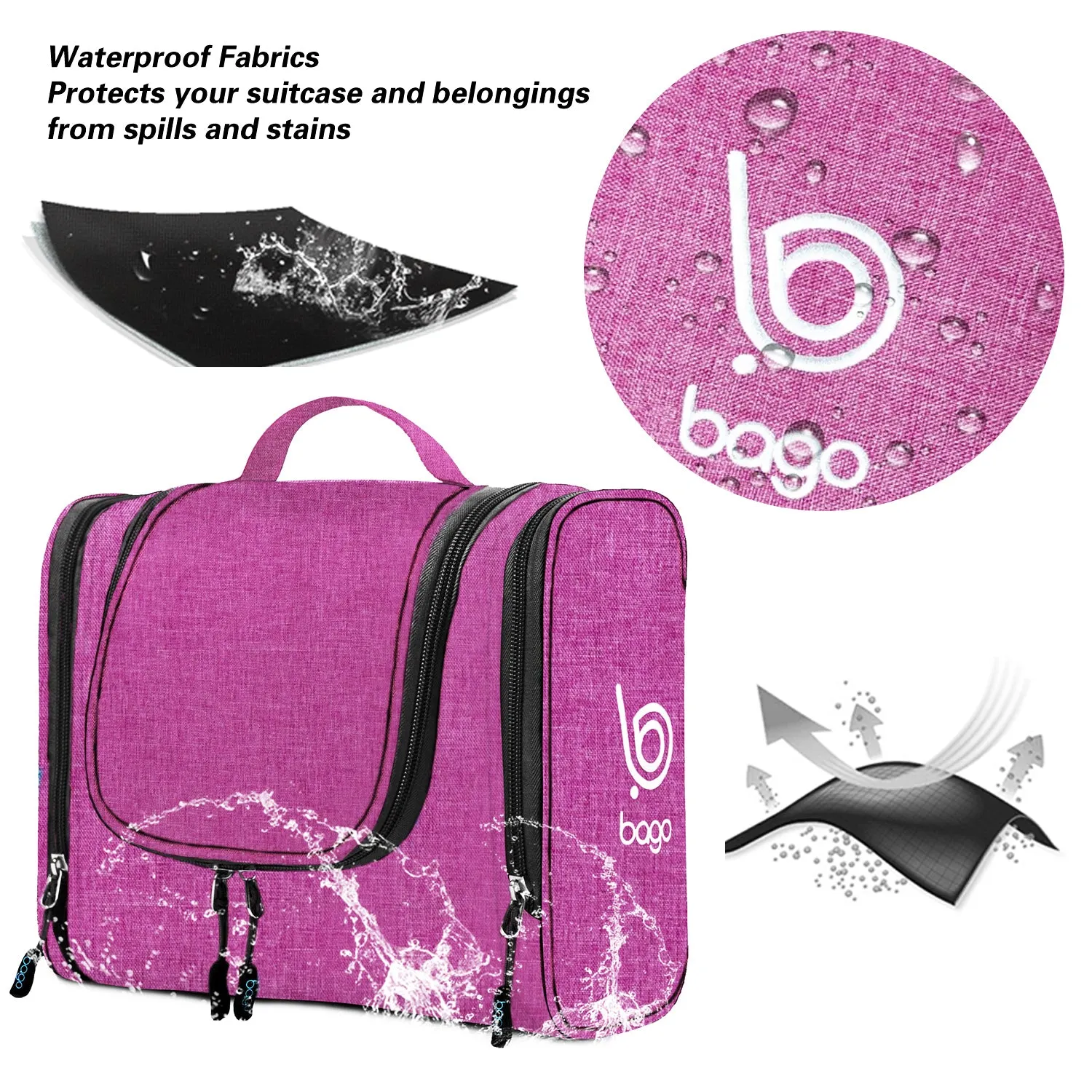 Bago Hanging Toiletry Bag For Women & Men - Travel Bags for Toiletries