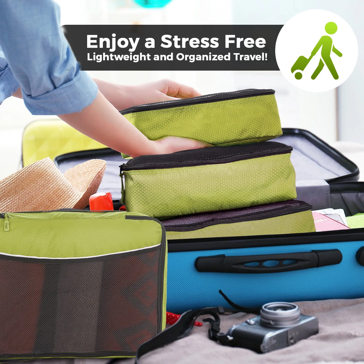 Bago Packing Cubes for Travel Bags - Luggage Organizer 7 pcs Set