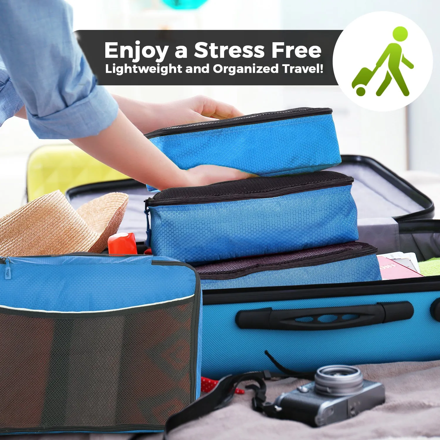 Bago Packing Cubes for Travel Bags - Luggage Organizer 7 pcs Set