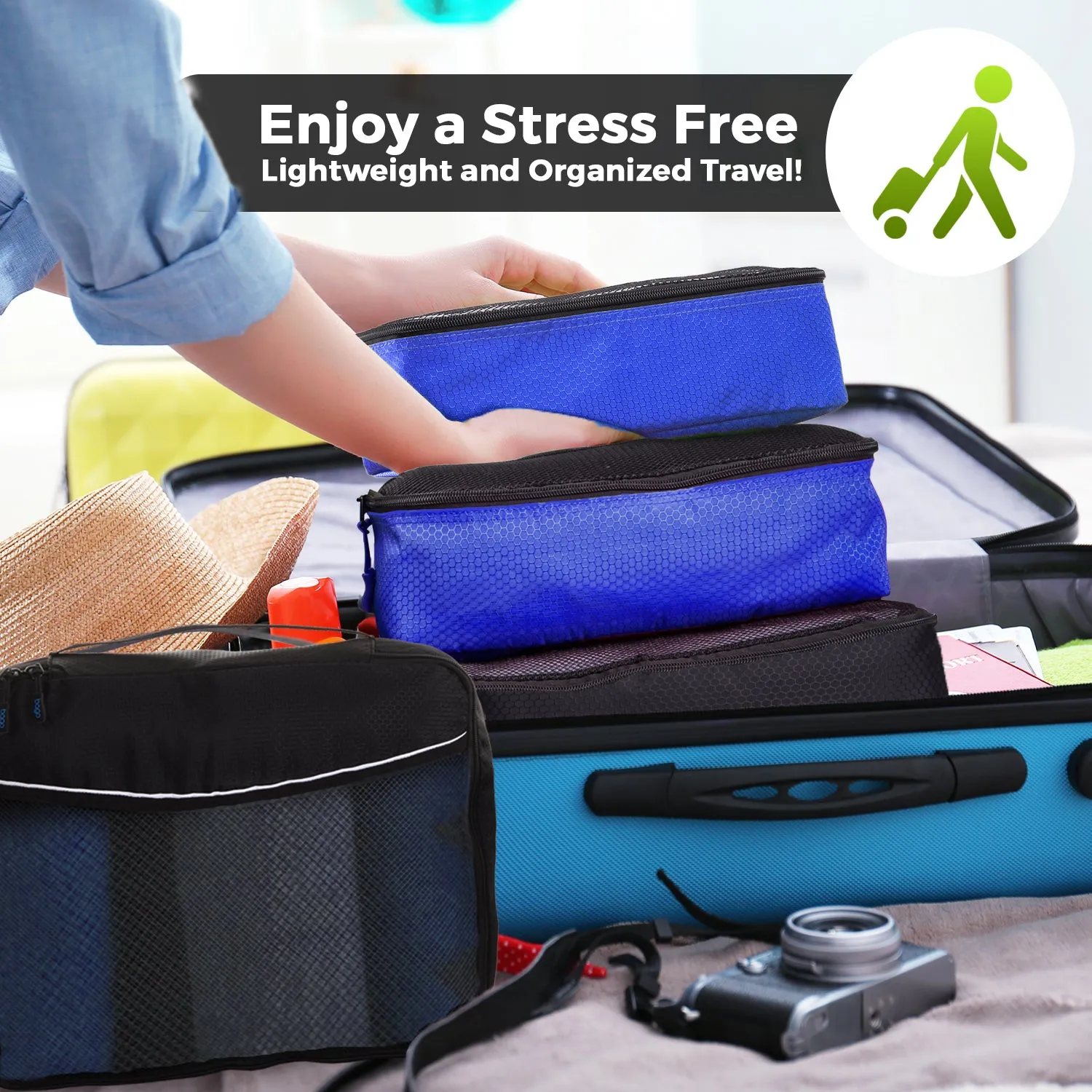 Bago Packing Cubes for Travel Bags - Luggage Organizer 7 pcs Set