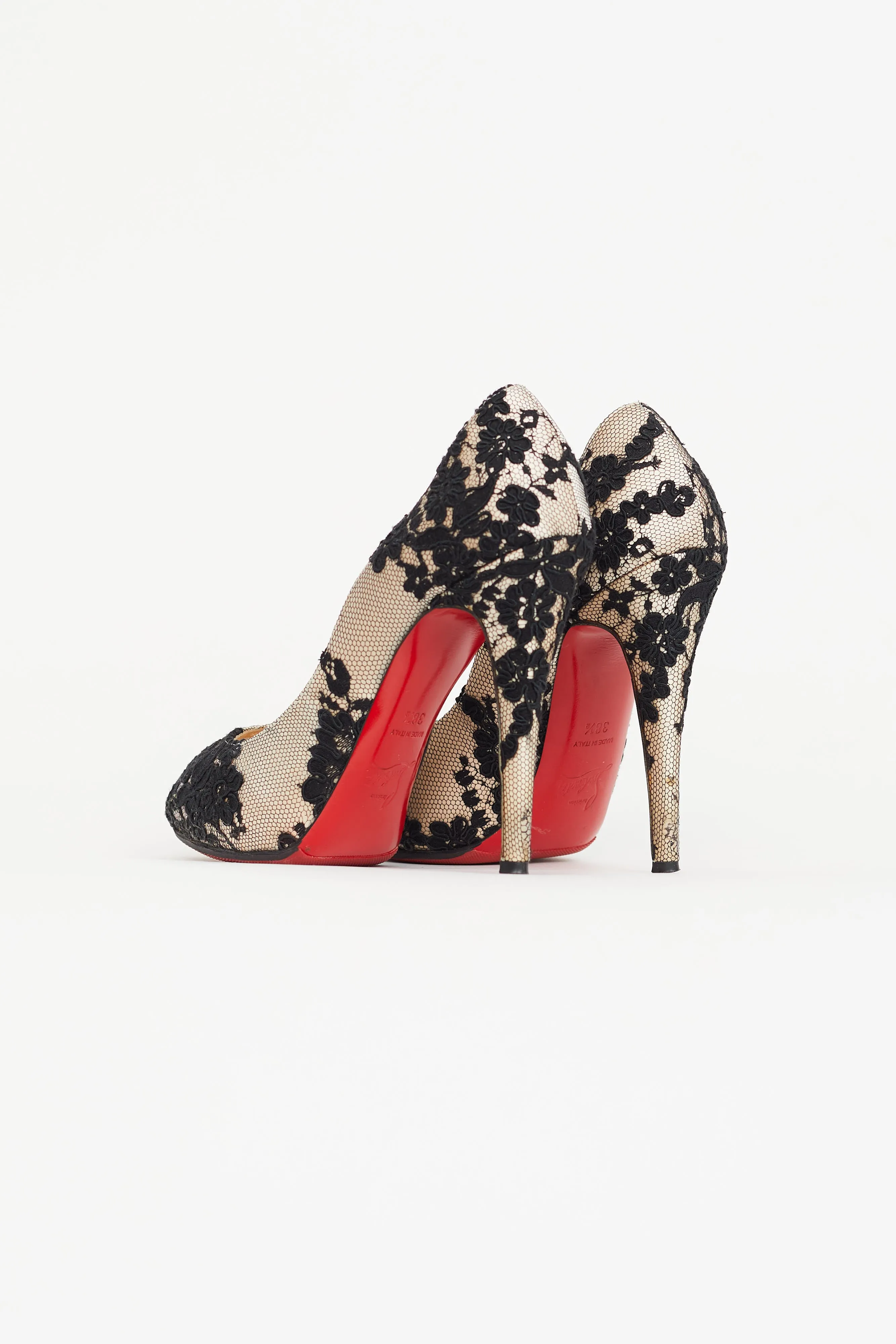 Beige & Black Lace New Very Privé Pump