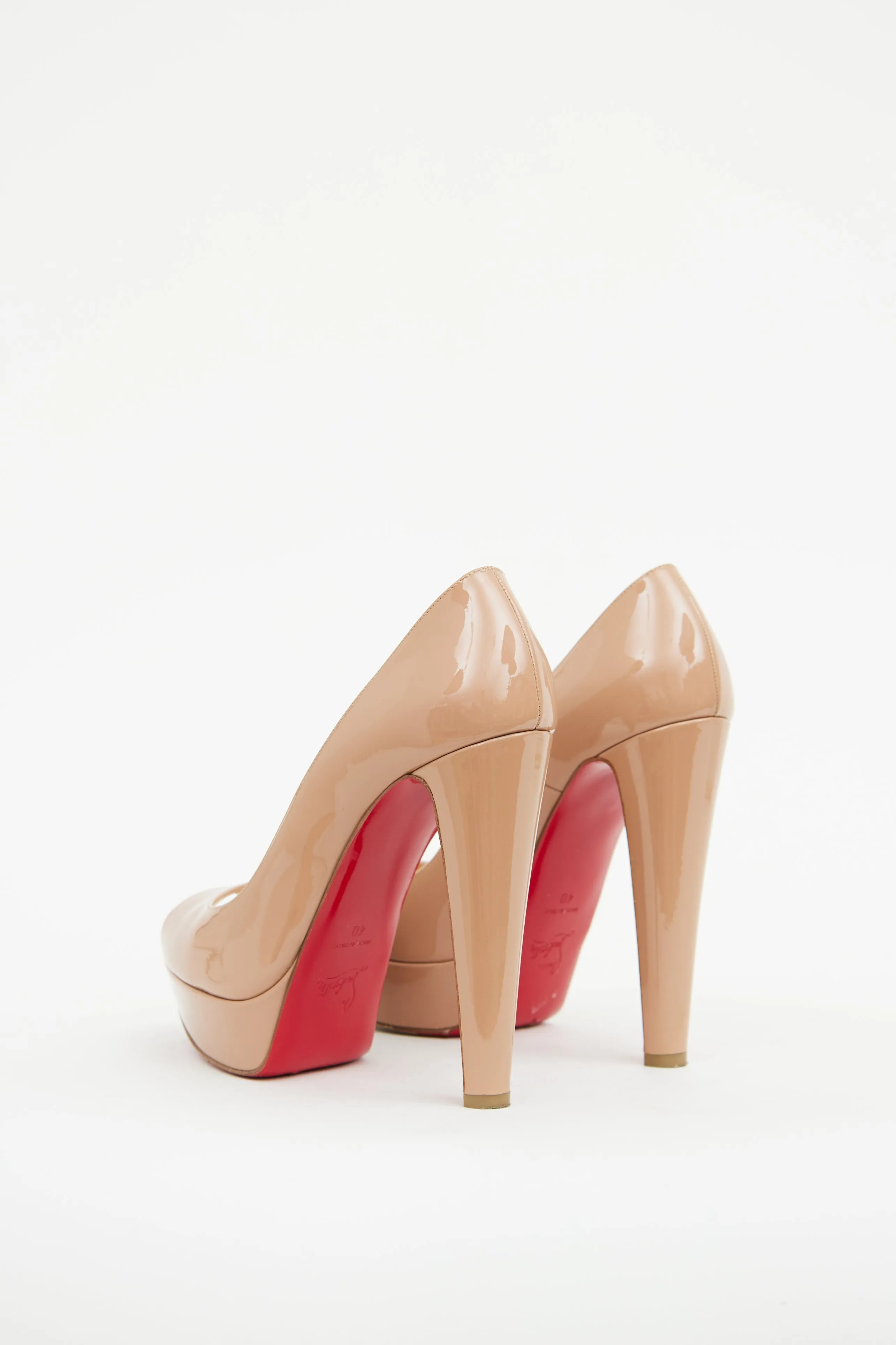 Beige Lady Peep Toe Pump