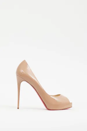 Beige Patent Leather New Very Privé Heel