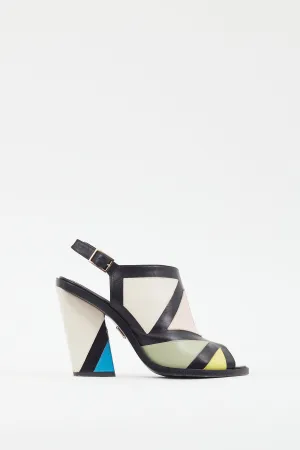 Black Multi Geometric Heel