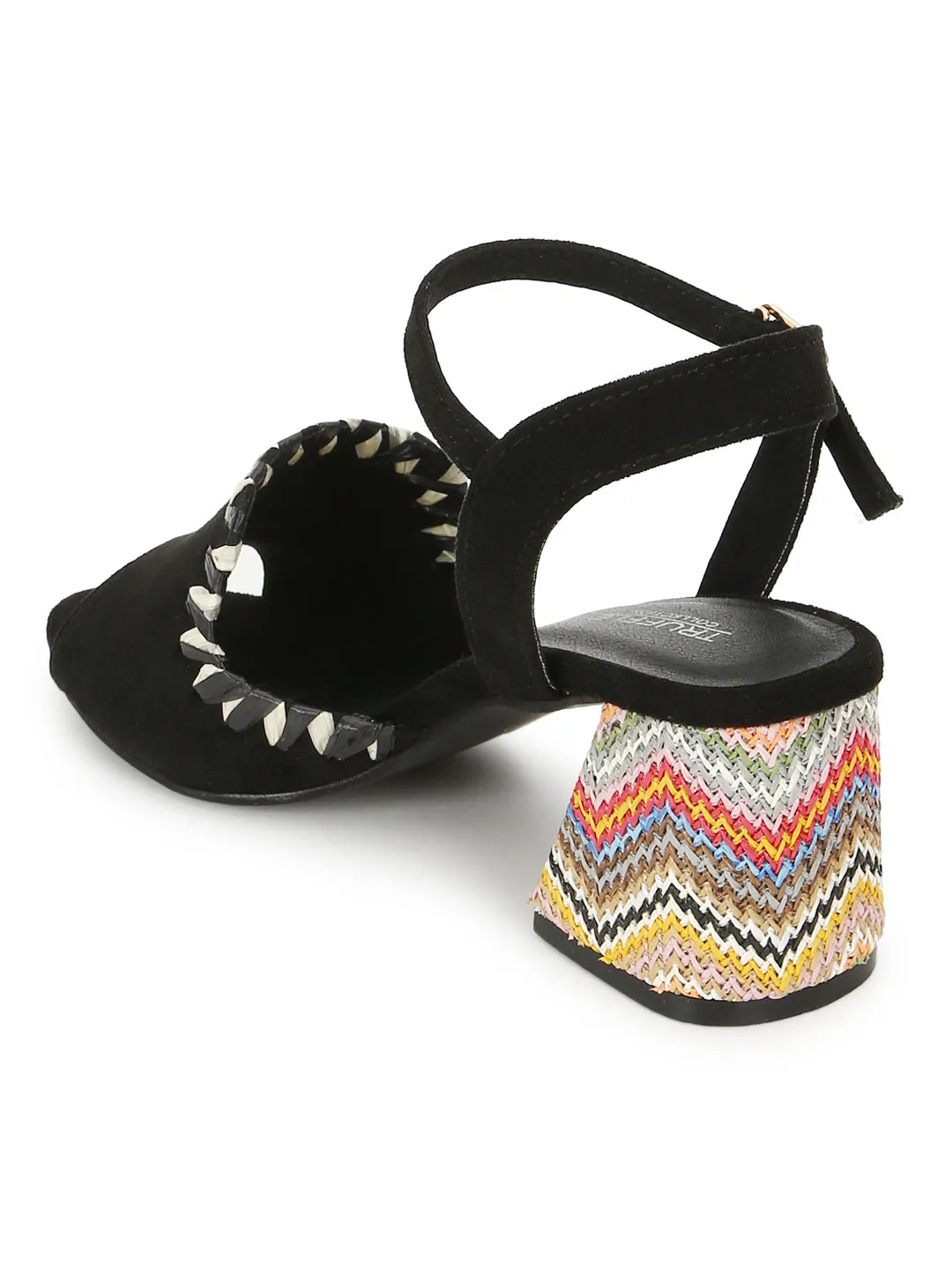 Black Suede Block Sandals (TC-A3178-BLK)