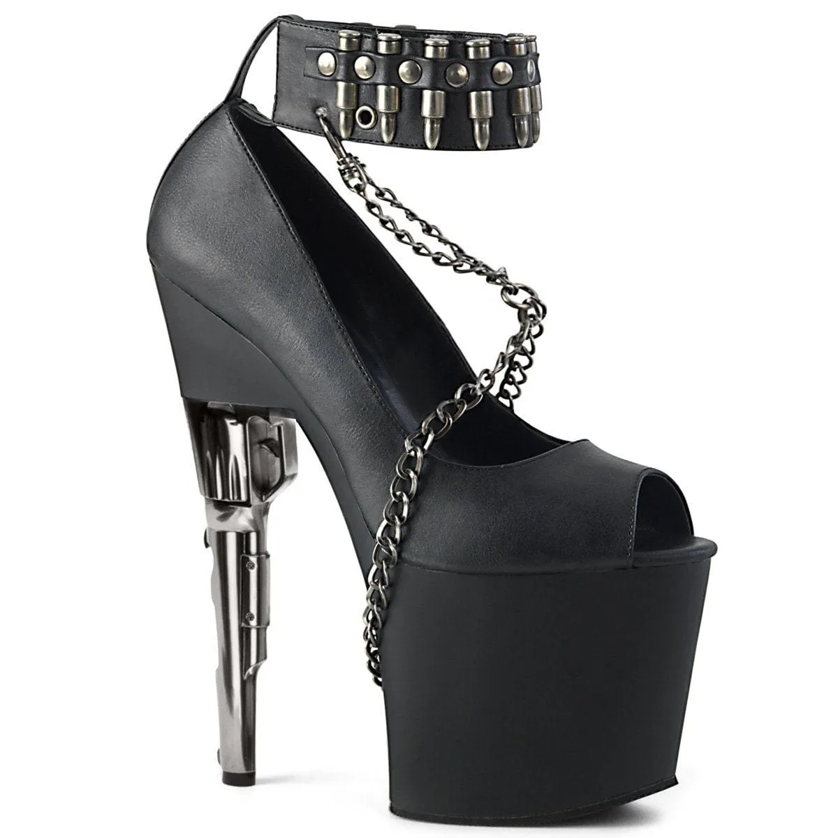 BONDGIRL-783 Black Faux Leather/Black Matte