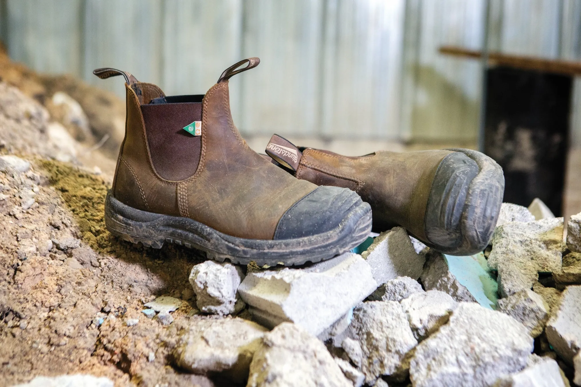 Boots - Blundstone Work & Safety, Rubber Toe Cap, Saddle Brown, 169