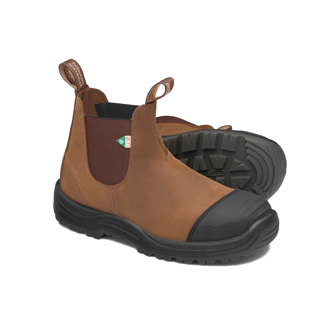 Boots - Blundstone Work & Safety, Rubber Toe Cap, Saddle Brown, 169