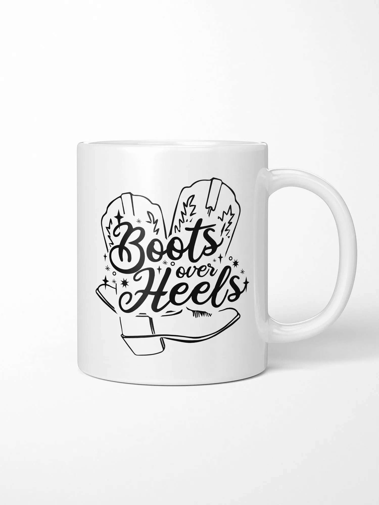 Boots Over Heels Ceramic Mug