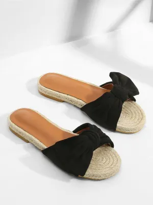 Bow Decorated Espadrille Flat Sandals