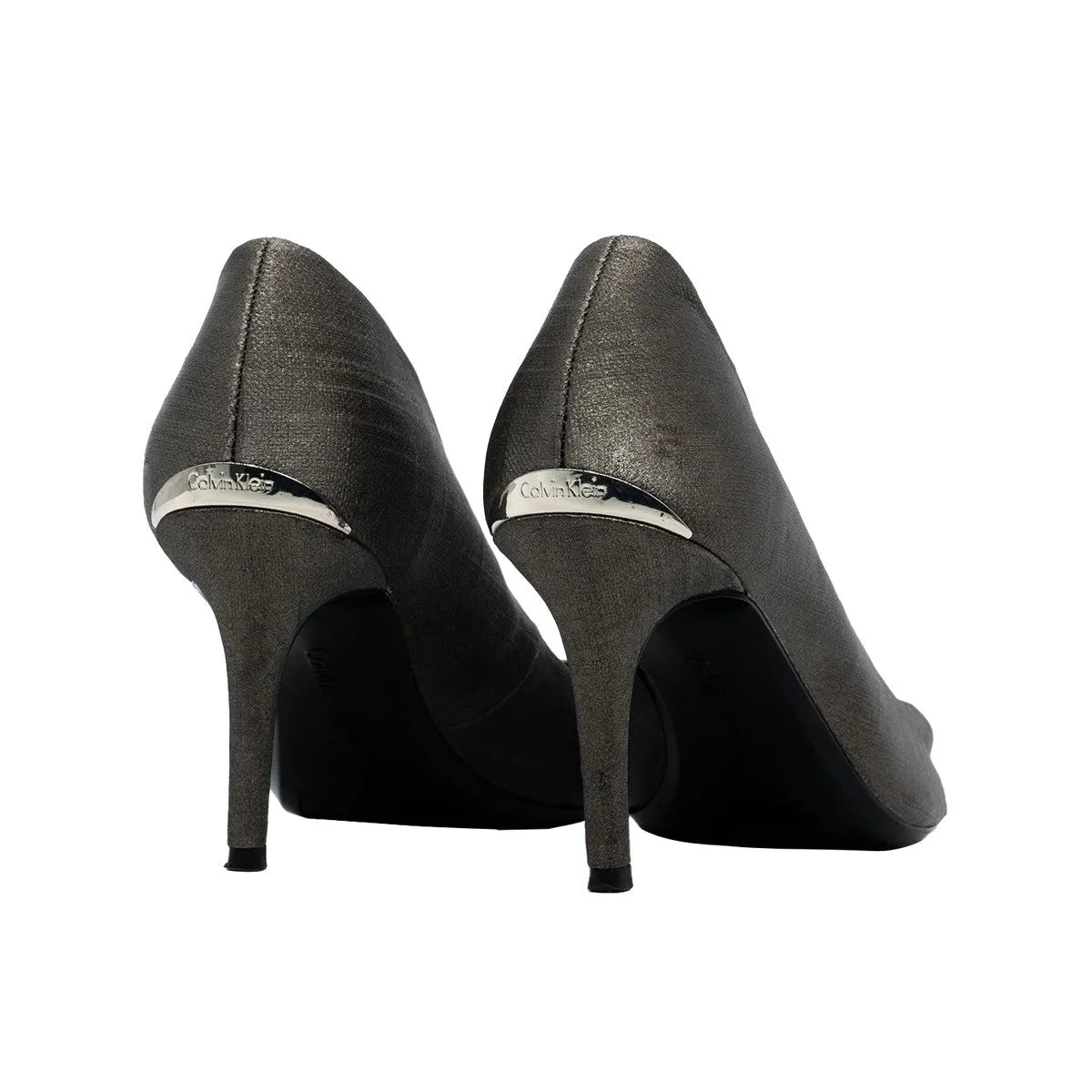 Calvin Klein Gayle High-Heel Shoes Leather Grey Colour For Women