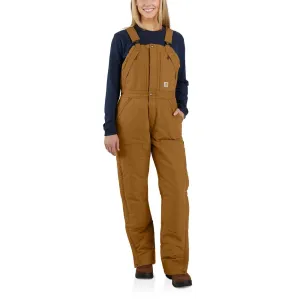 'Carhartt' Women's Loose Fit Duck Insulated Biberall - Carhartt Brown