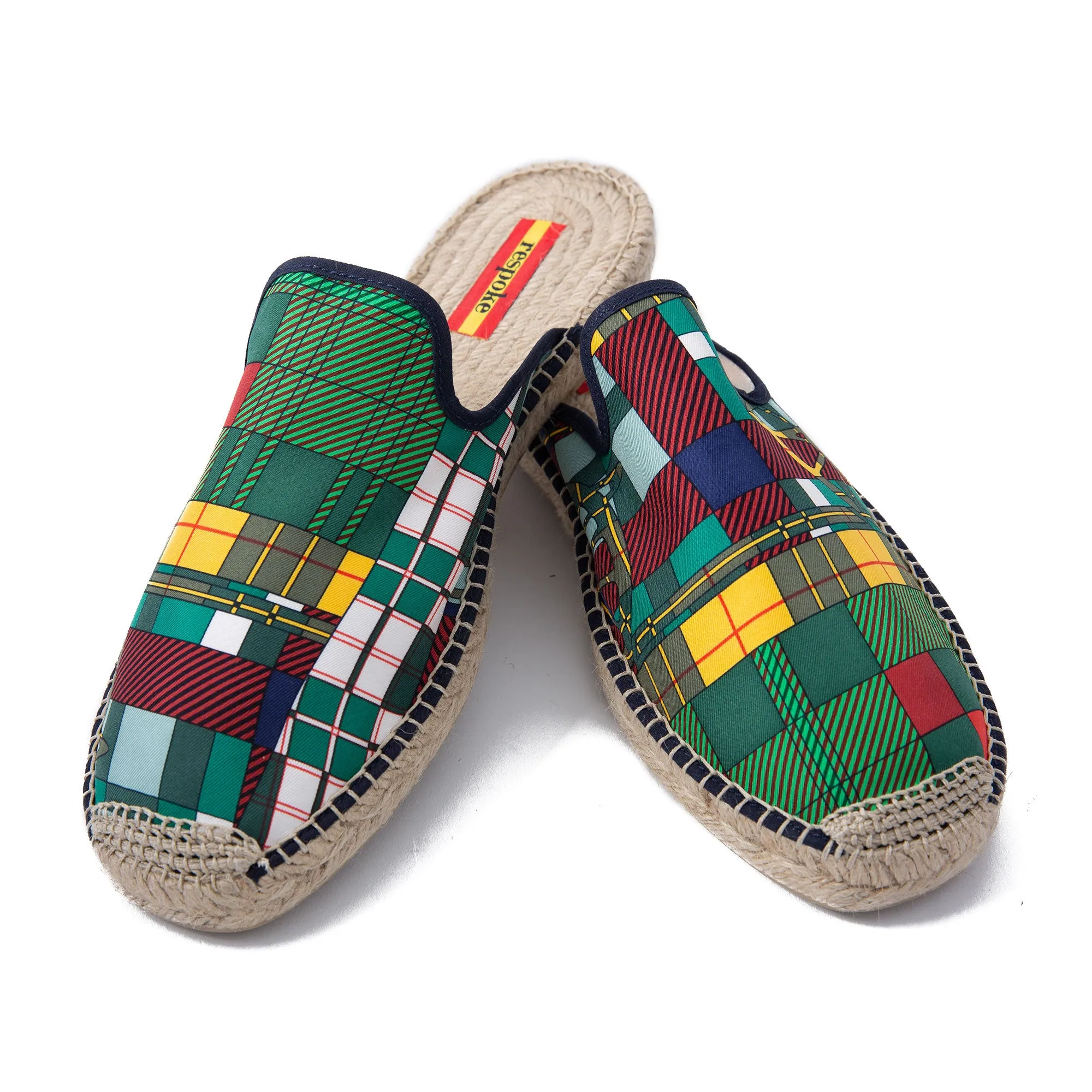 CHE Green Plaid Mule Espadrilles