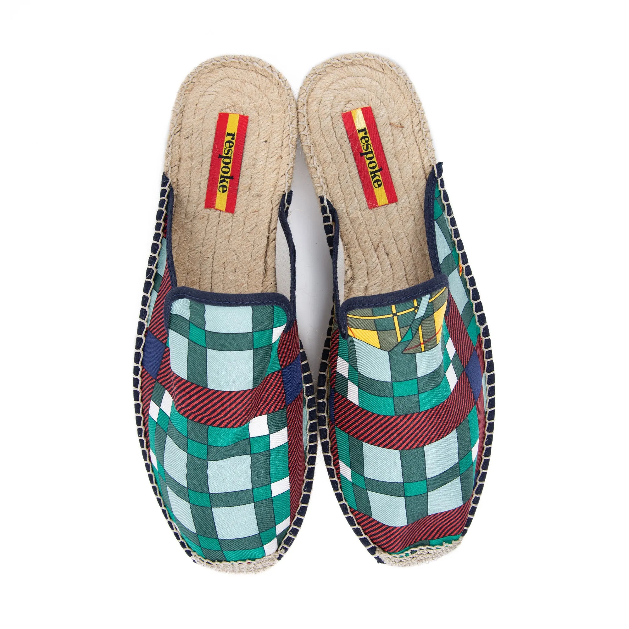 CHE Green Plaid Mule Espadrilles