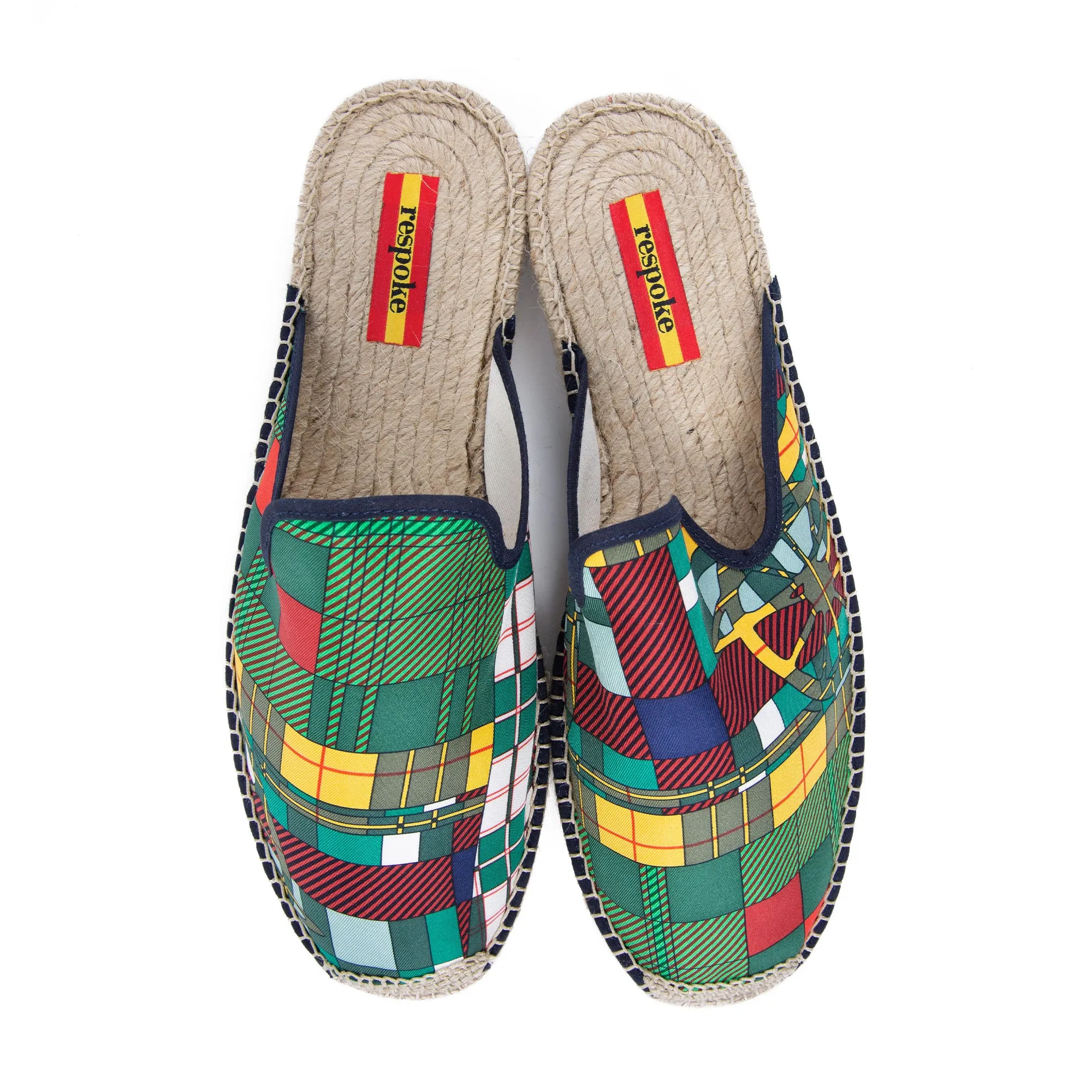 CHE Green Plaid Mule Espadrilles