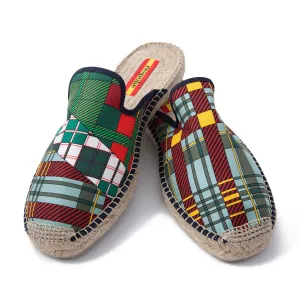 CHE Green Plaid Mule Espadrilles