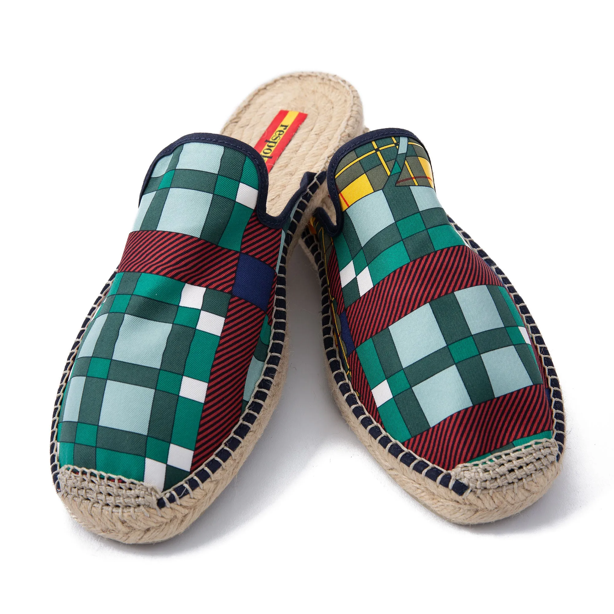 CHE Green Plaid Mule Espadrilles