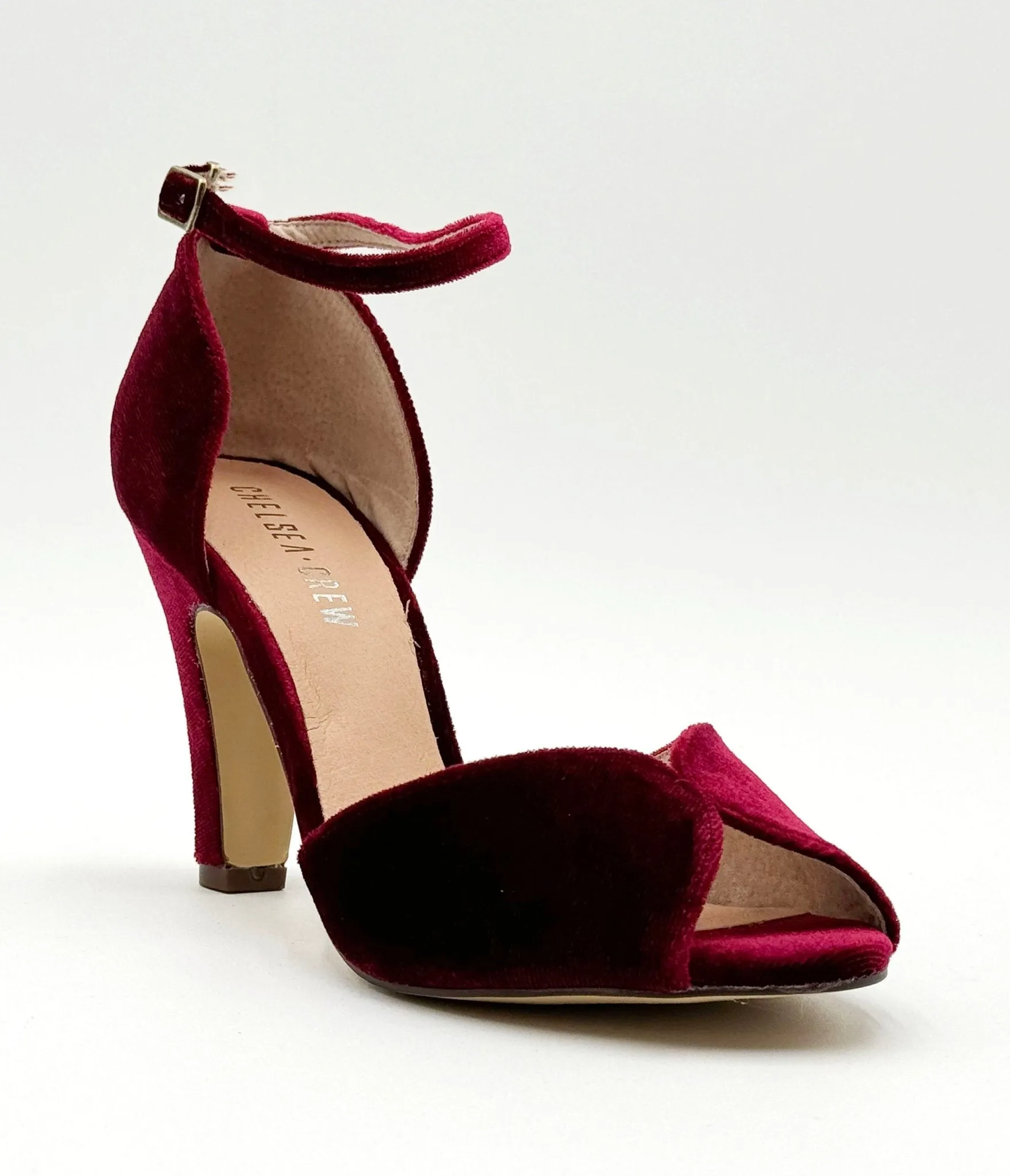 Chelsea Crew Burgundy Velvet Lola Pumps