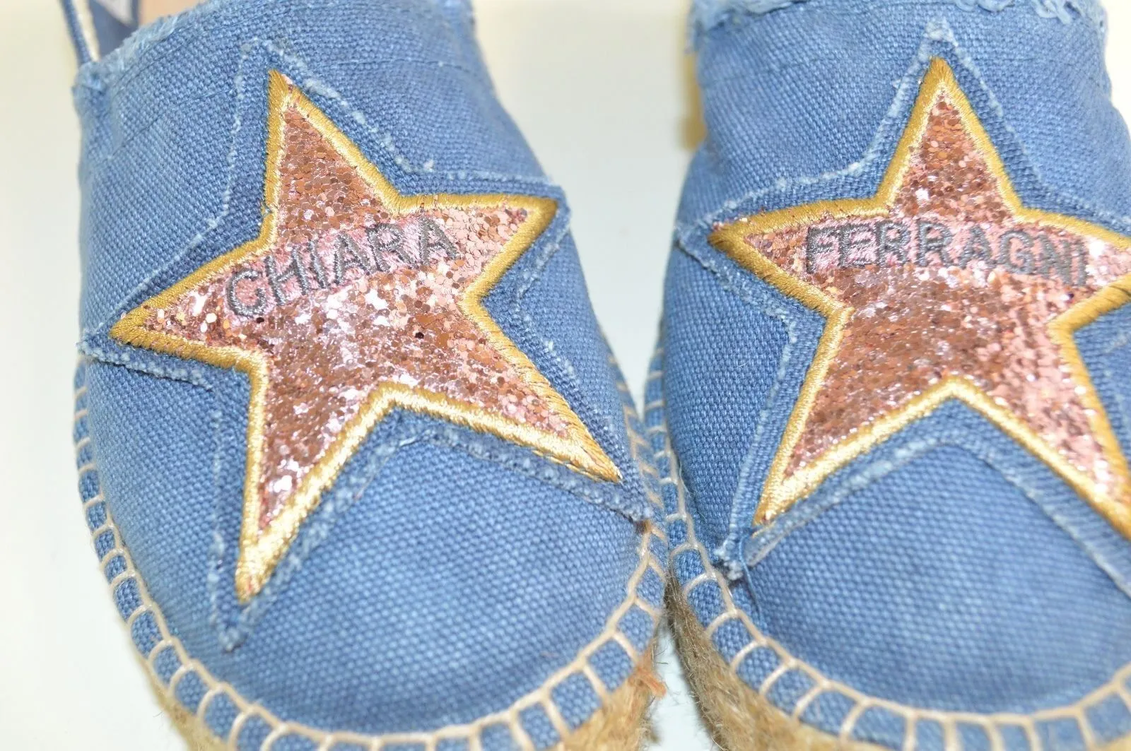 Chiara Ferragni Women's Denim Hollywood Star 'Joanne' Espadrilles Slippers