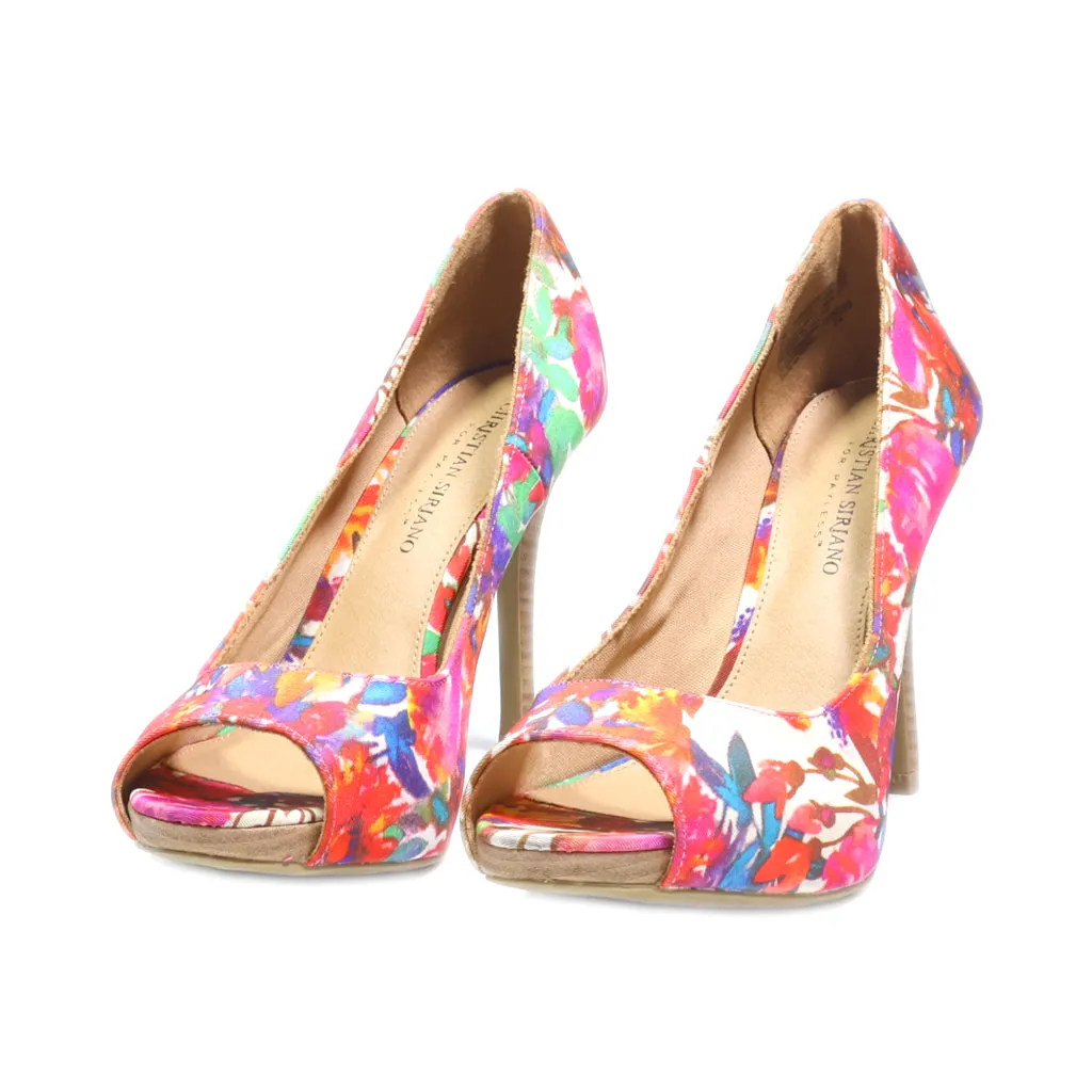 Christian Siriano Peep Toe Fabric Multicolour Colour For Women