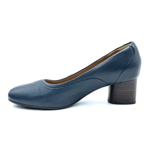 Clarks Block Pump High-Heel Shoes Leather Blue Colour For Women