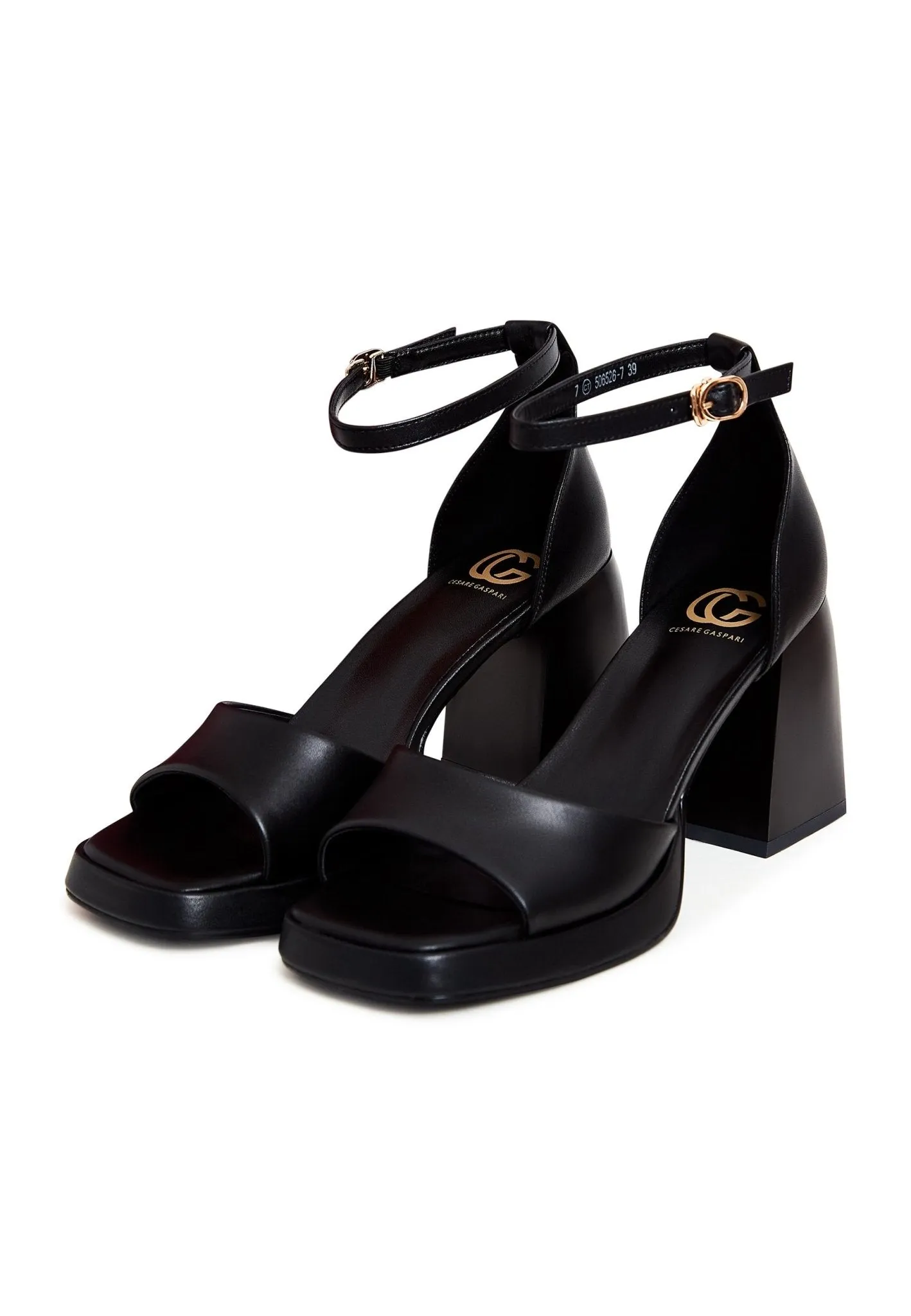 Classic Open Toe High Heel Sandals - Black