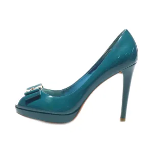 Coach Peep Toe Leather Green Colour For Women