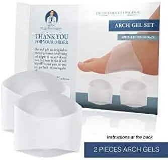 Dr. Frederick's Original Arch Support Shoe Insert Gel Set - 2 Pieces - Soft Gel Sleeves for Plantar Fasciitis Support & Flat Foot Support - Pain Relief - Men & Women - LARGE - W8-14 | M6-13