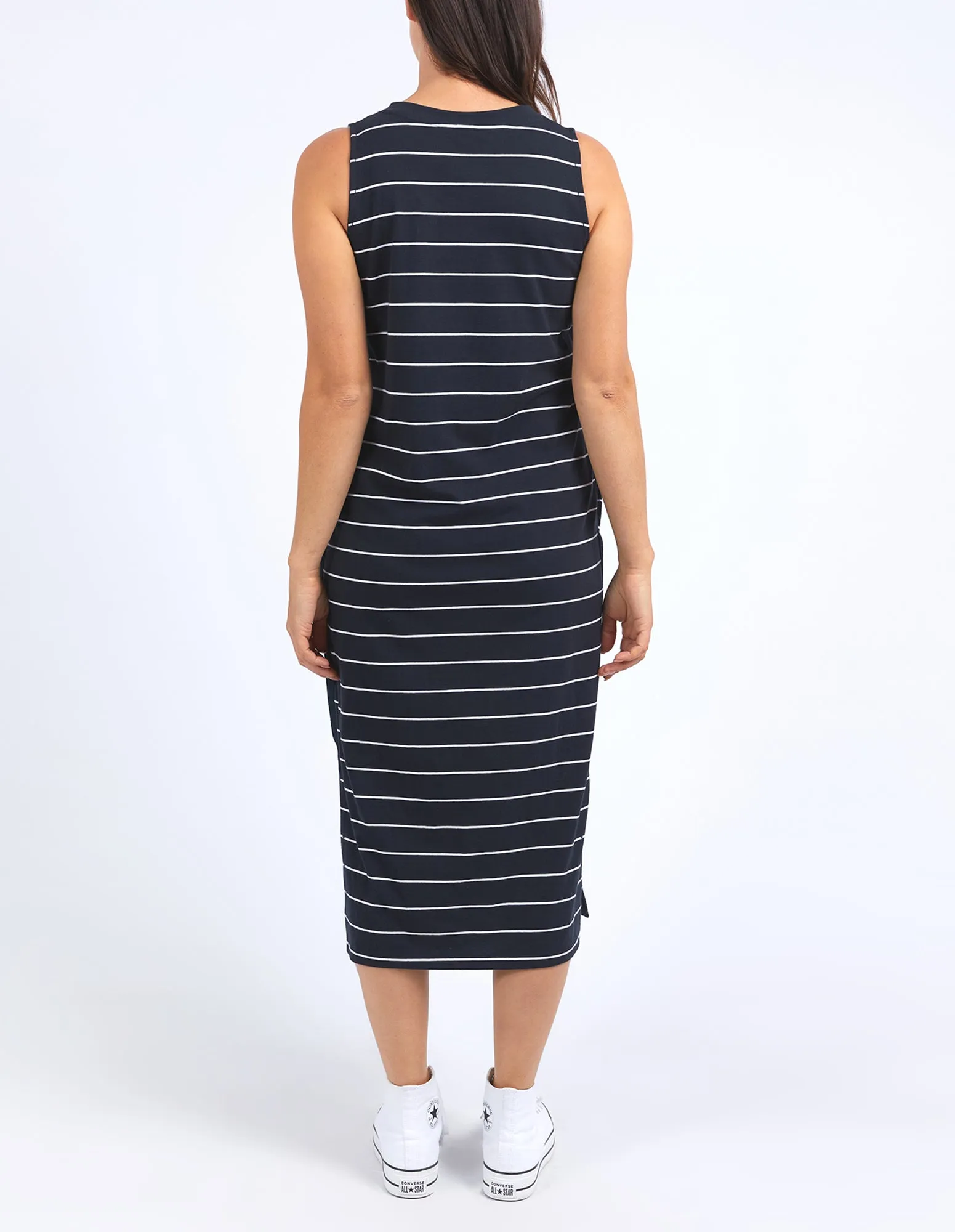 Elm Elyssian Stripe Dress Navy And White Stripe