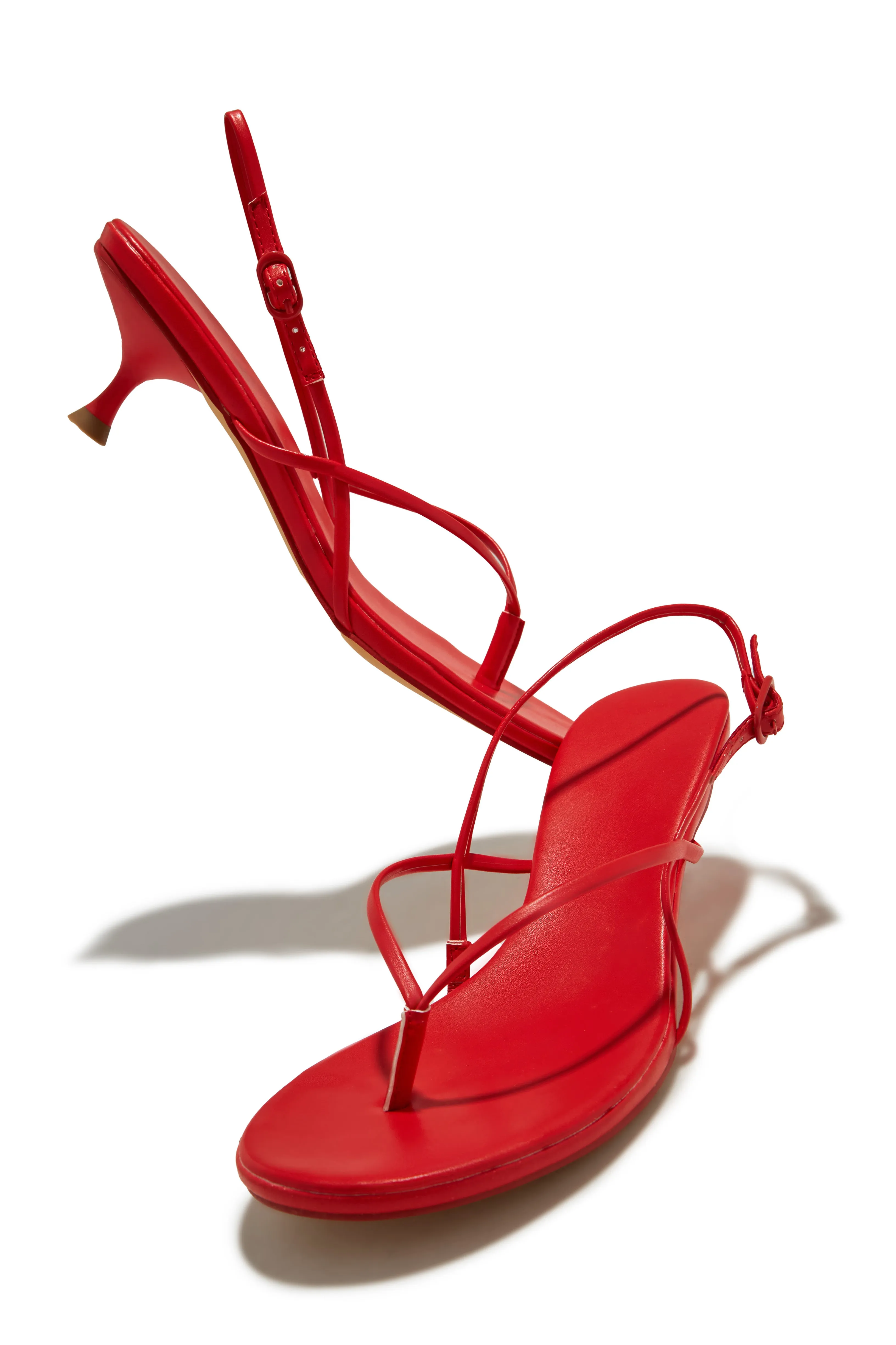 Elodie Slingback Kitten Heels - Red