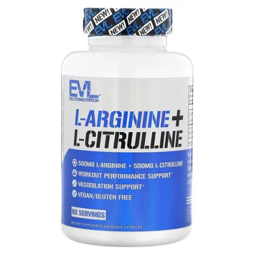 EVLution Nutrition L-Arginine   L-Citrulline - Capsules  - 120 vcaps