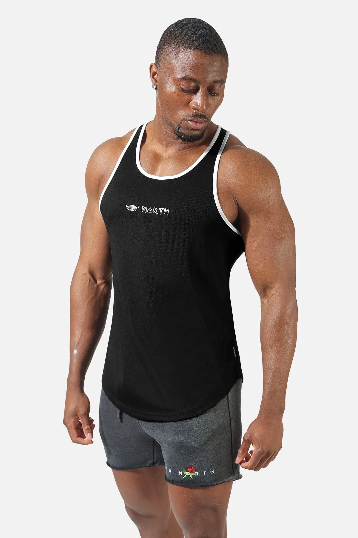 Fast-Dry Workout Stringer - Black & White