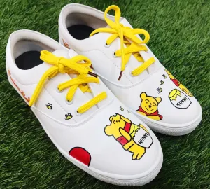 Funky N Trendy hand painted water resistant Winnie the pooh theme casual shoes