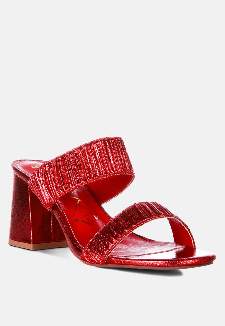 Giblet Metallic Slip On Block Heels