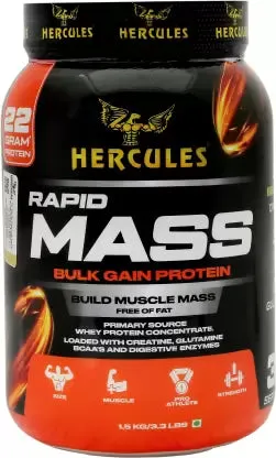 HERCULES Rapid Mass Weight Gainers/Mass Gainers  (1.5 kg, Chocolate)