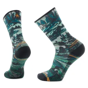 Hike Light Cushion Campground Print Crew Socks