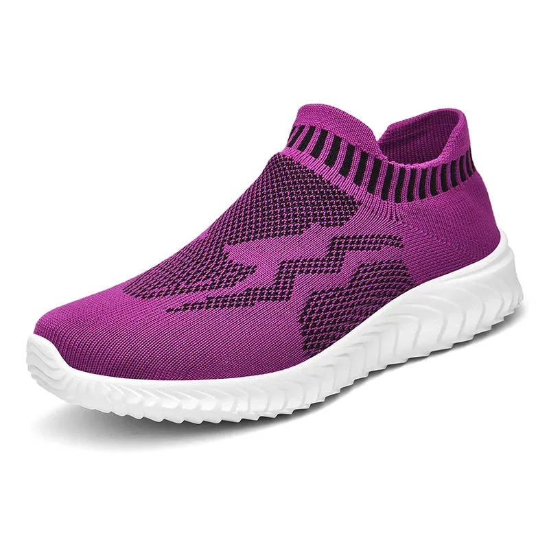 Hnzxzm Fashion Red Breathable Slip On Sneakers Men Espadrilles Ultralight Non Slip Comfort Men Socks Shoes Knitting Mesh Socks Sneakers